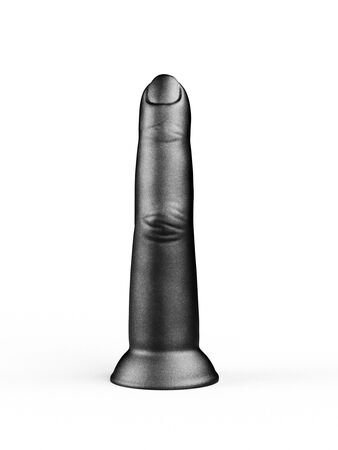 Черный анальный стимулятор в виде пальца на присоске - 15 см.